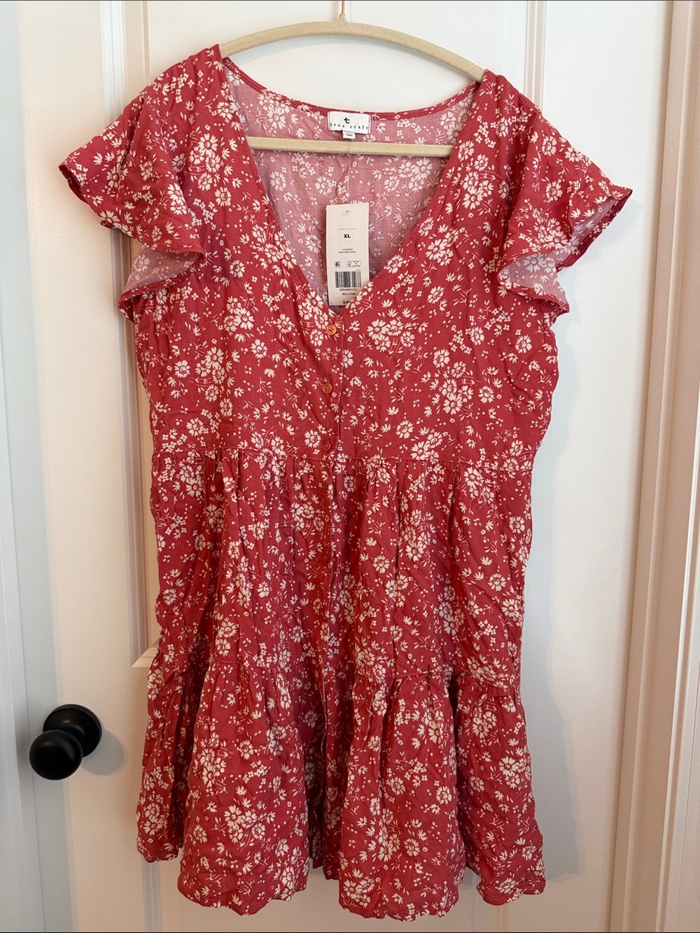True Craft Rose Floral V-Neck Sundress